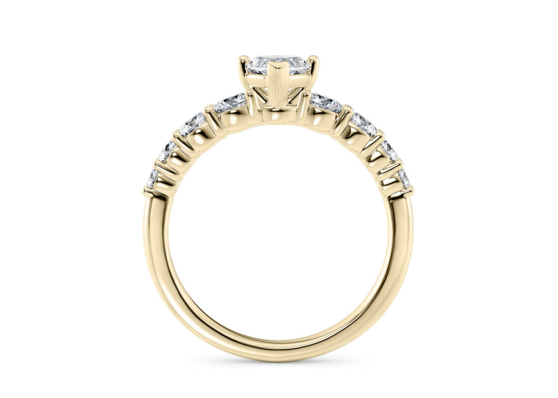 Lyra Diamond Band Yellow Gold 18k Marquise Engagement Ring