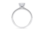Aria Diamond Band White Gold 18k Princess Engagement Ring