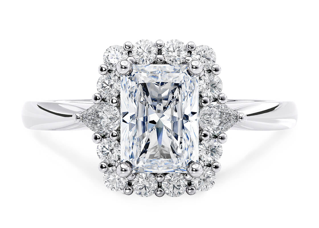 Hampstead Halo Platinum Radiant Engagement Ring