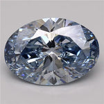 5.19ct Oval Lab Grown Diamond (Colour Fancy Vivid Blue, Clarity VVS1, Cut EX, IGI Certified)