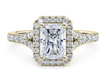 Battersea Halo Yellow Gold 18k Radiant Engagement Ring