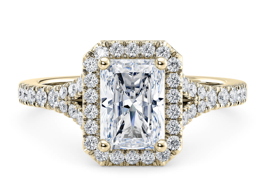 Battersea Halo Yellow Gold 18k Radiant Engagement Ring
