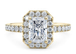 Medici Halo Yellow Gold 18k Radiant Engagement Ring