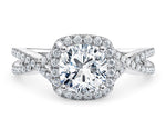 Bellatrix Halo Platinum Cushion Engagement Ring