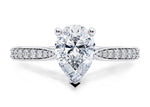 Victoria Diamond Band Platinum Pear Engagement Ring