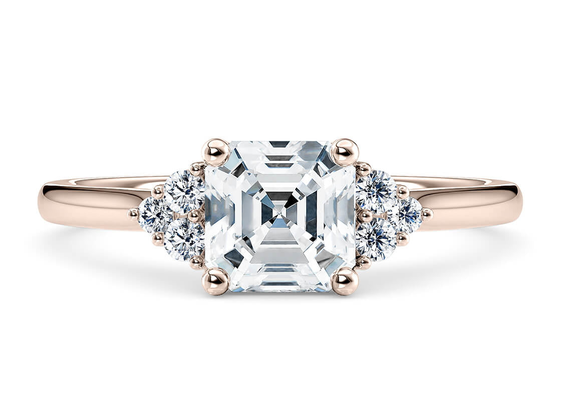 Rosa Vintage Rose Gold 18k Asscher Engagement Ring