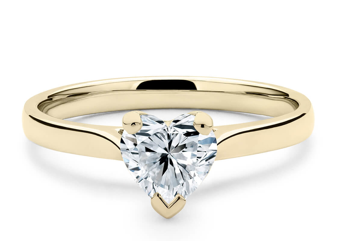 Contour Solitaire Yellow Gold 18k Heart Engagement Ring