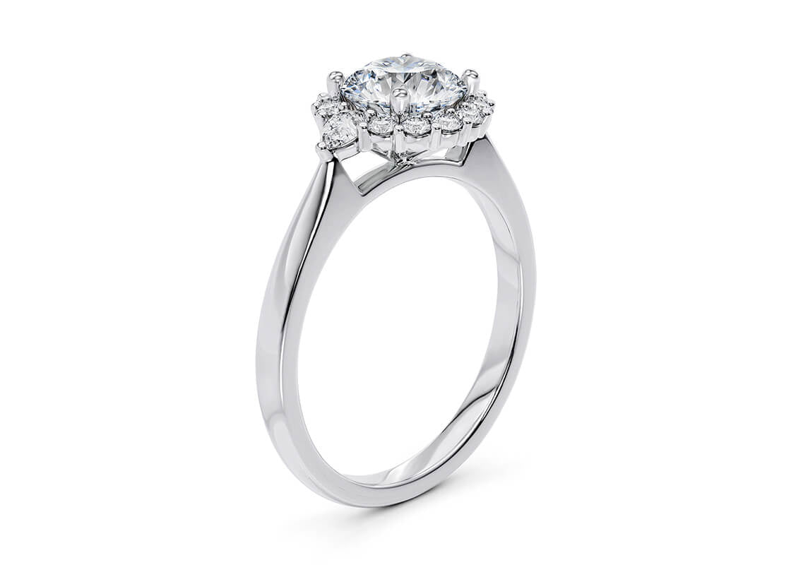 Hampstead Halo Platinum Round Engagement Ring