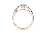 Kew Halo Rose Gold 18k Emerald Engagement Ring