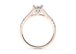 Oxford Diamond Band Rose Gold 18k Emerald Engagement Ring