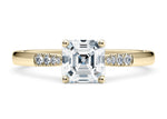 Thea Diamond Band Yellow Gold 18k Asscher Engagement Ring