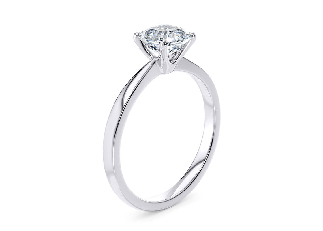 Delicacy Solitaire Platinum Asscher Engagement Ring