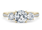 Lisbon Trilogy Yellow Gold 18k Cushion Engagement Ring