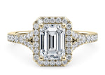 Battersea Halo Yellow Gold 18k Emerald Engagement Ring