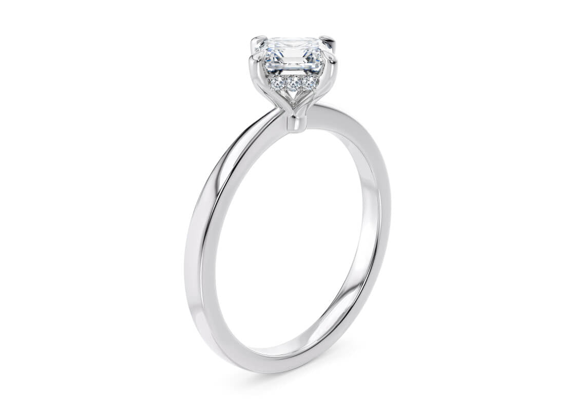 Starlight Compass Solitaire Platinum Asscher Engagement Ring