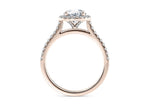 Aphrodite Halo Rose Gold 18k Round Engagement Ring