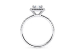 Isabella Halo Platinum Asscher Engagement Ring