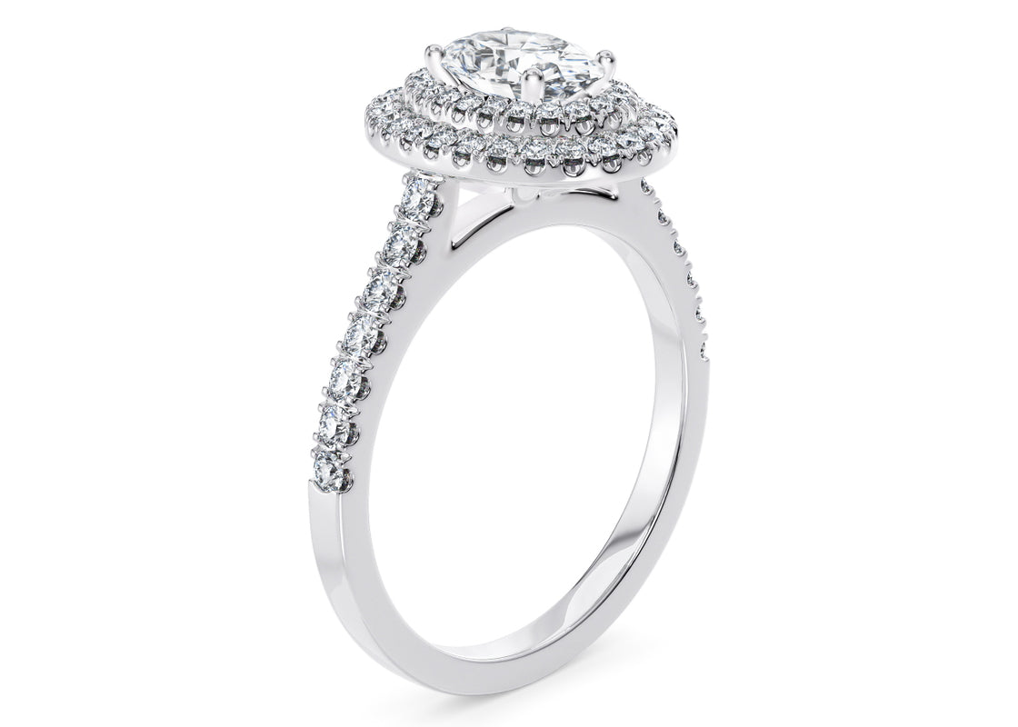 Empress Halo Platinum Oval Engagement Ring