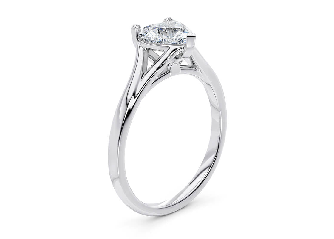 Hanover Solitaire White Gold 18k Heart Engagement Ring