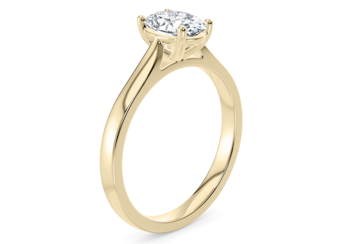 Contour Solitaire Yellow Gold 18k Oval Engagement Ring