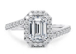 Kew Halo Platinum Emerald Engagement Ring