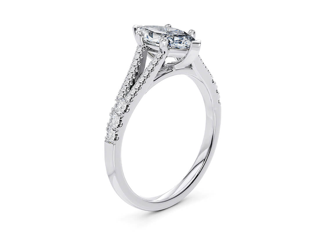 Oxford Diamond Band Platinum Marquise Engagement Ring