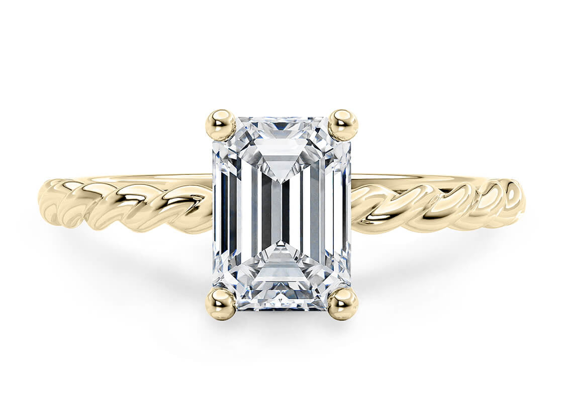 Ascot Solitaire Yellow Gold 18k Emerald Engagement Ring