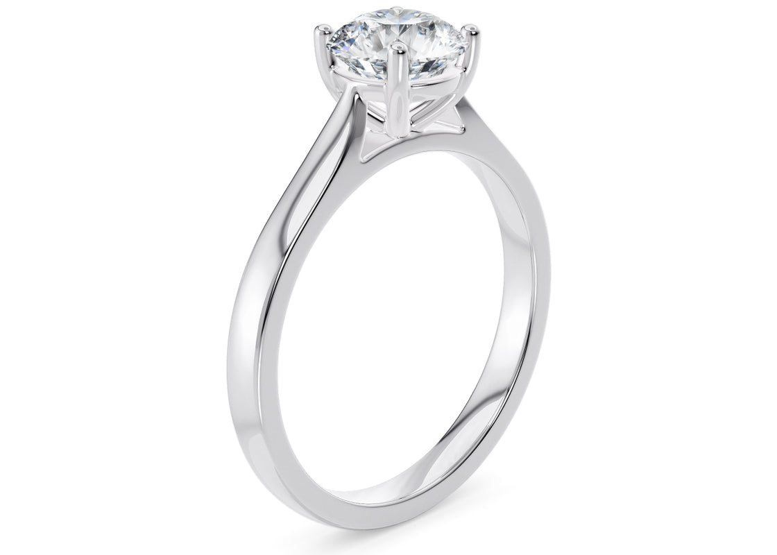 Contour Solitaire Platinum Round Engagement Ring