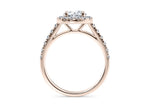 Medici Halo Rose Gold 18k Round Engagement Ring