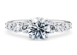Lyra Diamond Band Platinum Round Engagement Ring