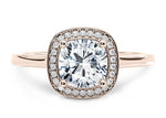 Minerva Halo Rose Gold 18k Cushion Engagement Ring