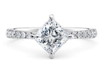 Asteria Compass Diamond Band Platinum Princess Engagement Ring
