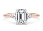 Paris Trilogy Rose Gold 18k Emerald Engagement Ring
