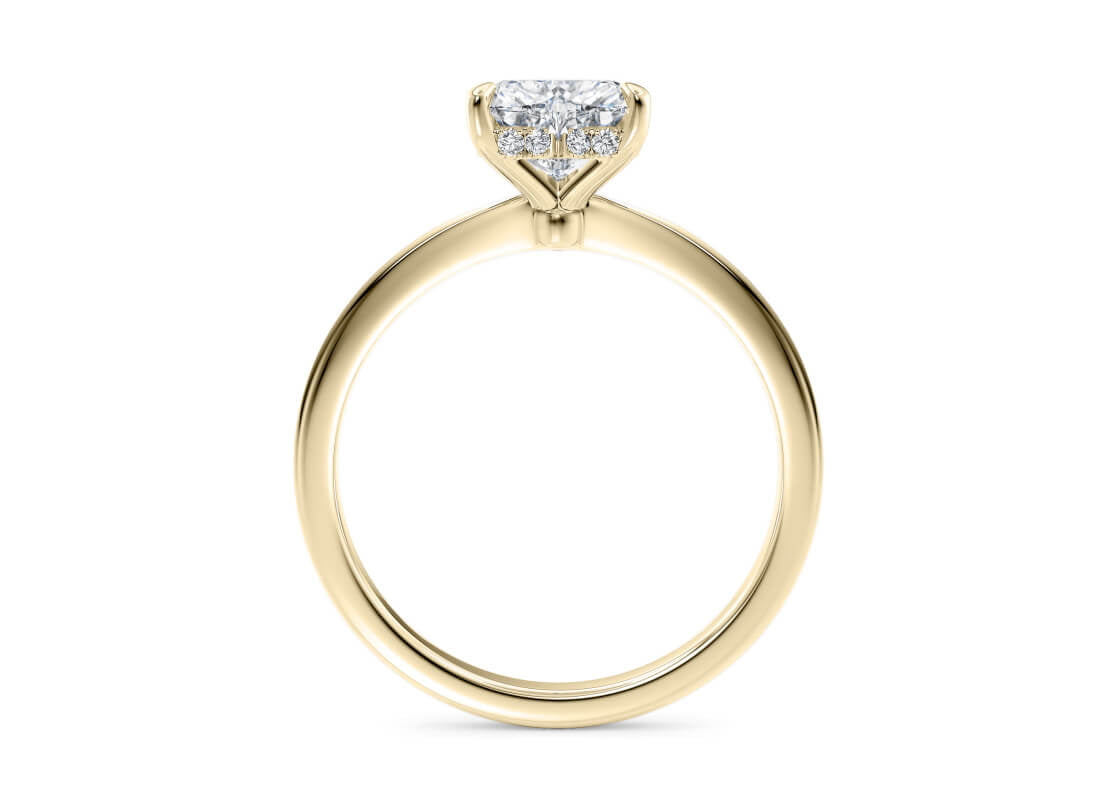 Starlight Solitaire Yellow Gold 18k Heart Engagement Ring
