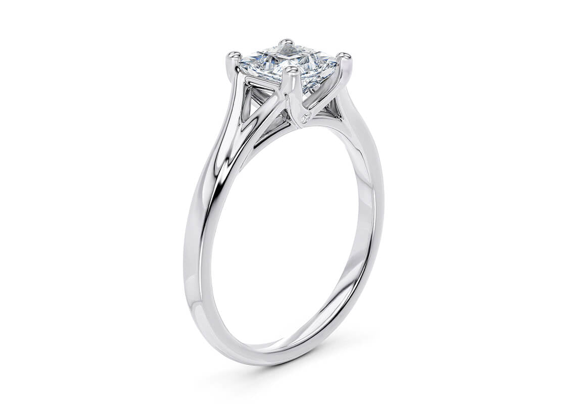 Hanover Solitaire White Gold 18k Princess Engagement Ring