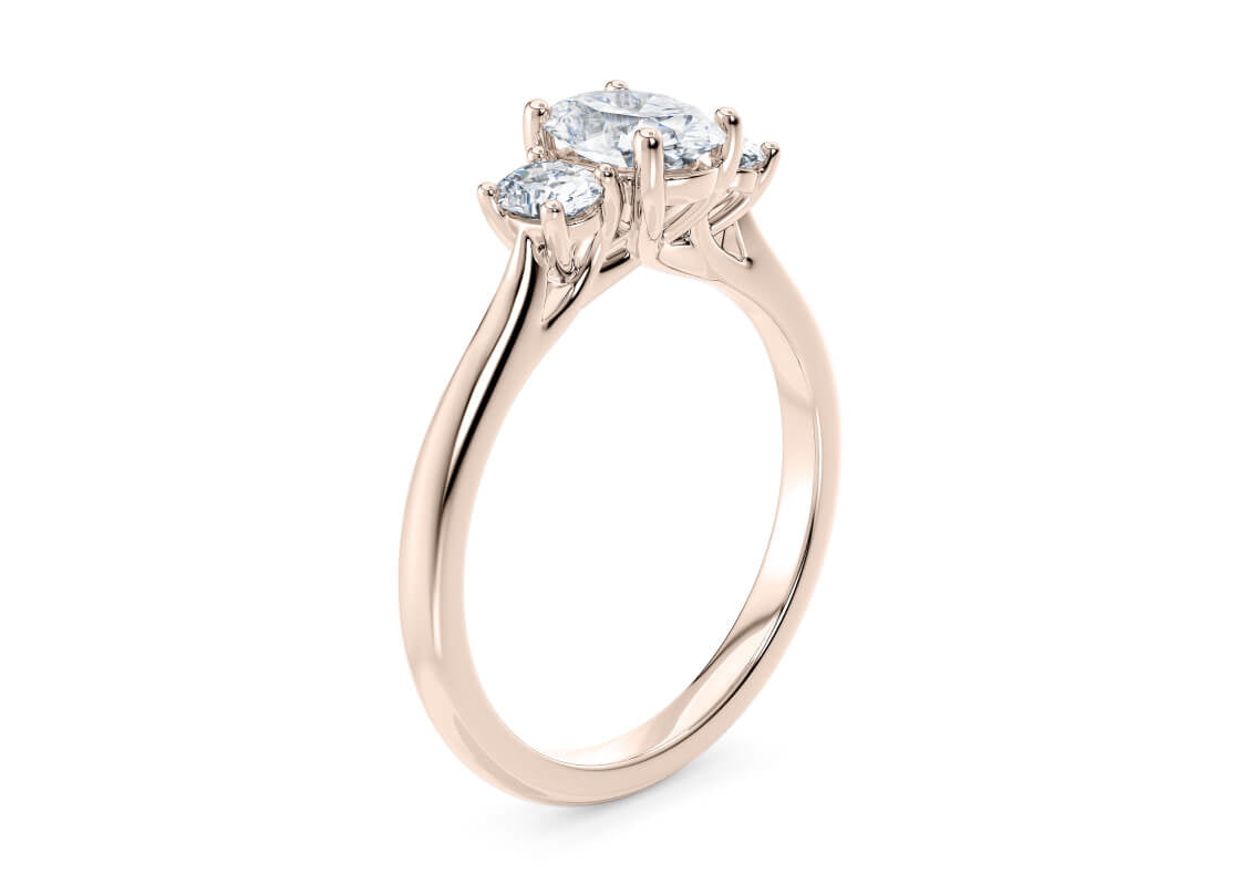 Venice Trilogy Rose Gold 18k Oval Engagement Ring