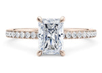 Aria Diamond Band Rose Gold 18k Radiant Engagement Ring