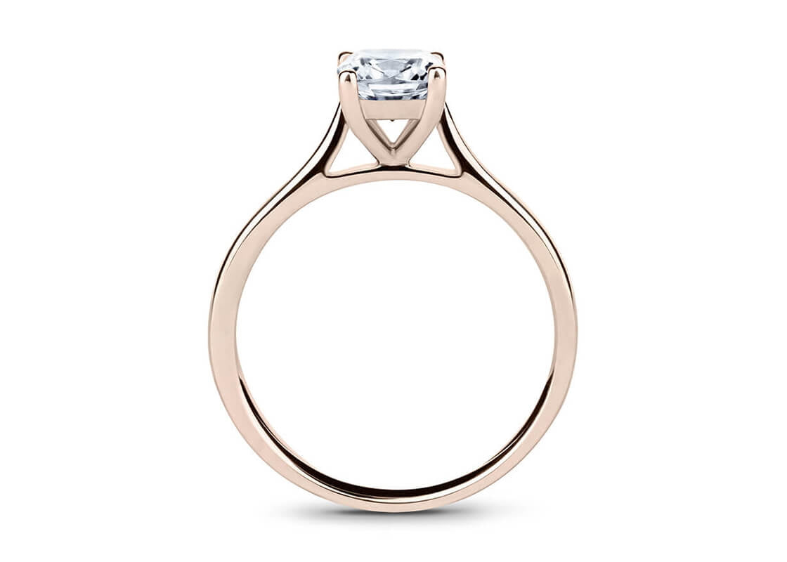 Contour Solitaire Rose Gold 18k Cushion Engagement Ring