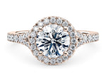 Battersea Halo Rose Gold 18k Round Engagement Ring