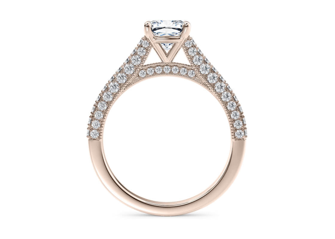 Bloomsbury Vintage Rose Gold 18k Cushion Engagement Ring
