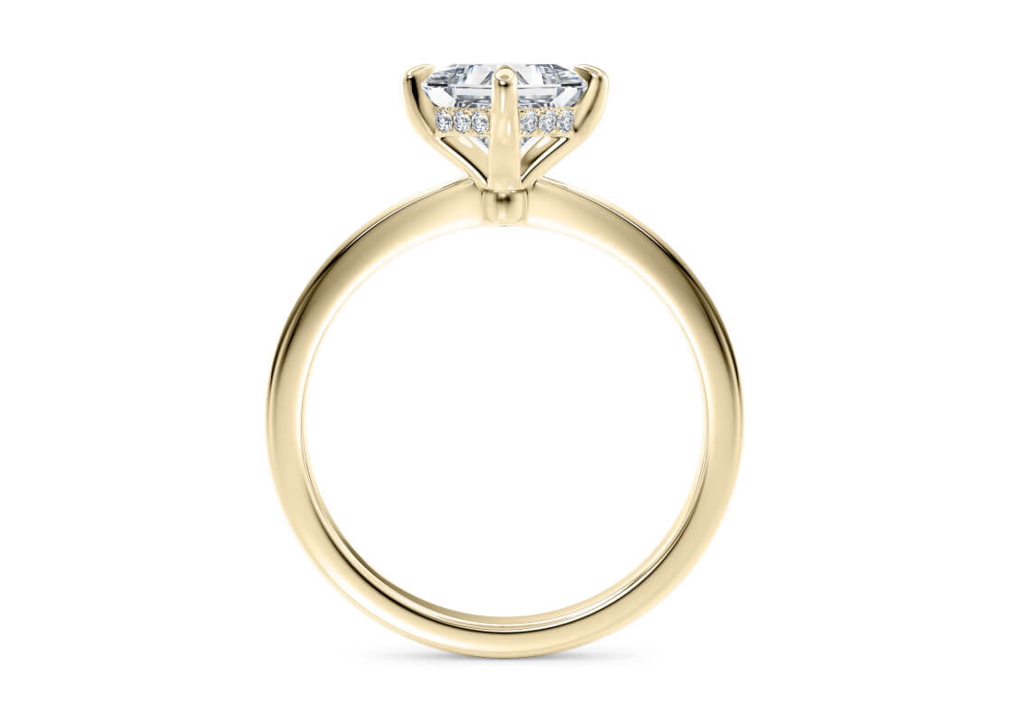 Starlight Compass Solitaire Yellow Gold 18k Princess Engagement Ring