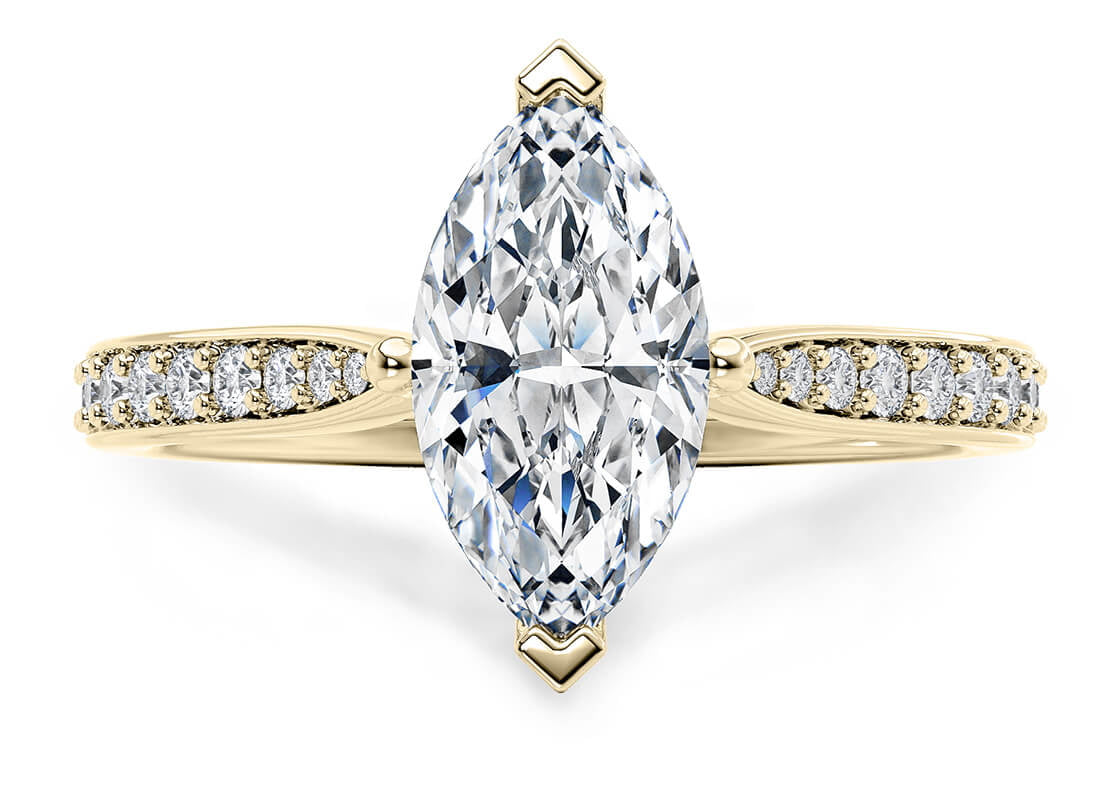 Victoria Diamond Band Yellow Gold 18k Marquise Engagement Ring