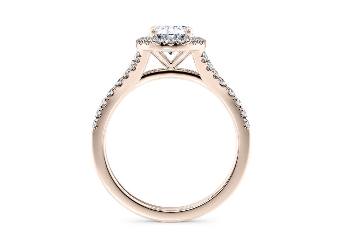 Battersea Halo Rose Gold 18k Oval Engagement Ring