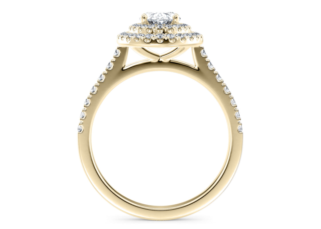 Empress Halo Yellow Gold 18k Oval Engagement Ring