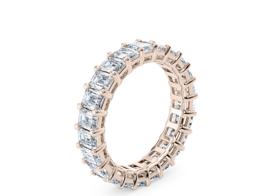 Regent Emerald Full Set Rose Gold 18k Natural Eternity Ring