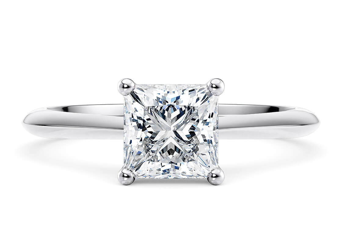 Hope Solitaire Platinum Princess Engagement Ring