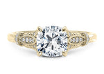Jasmine Vintage Yellow Gold 18k Cushion Engagement Ring