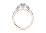 Florence Trilogy Rose Gold 18k Cushion Engagement Ring