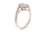 Kew Halo Rose Gold 18k Radiant Engagement Ring