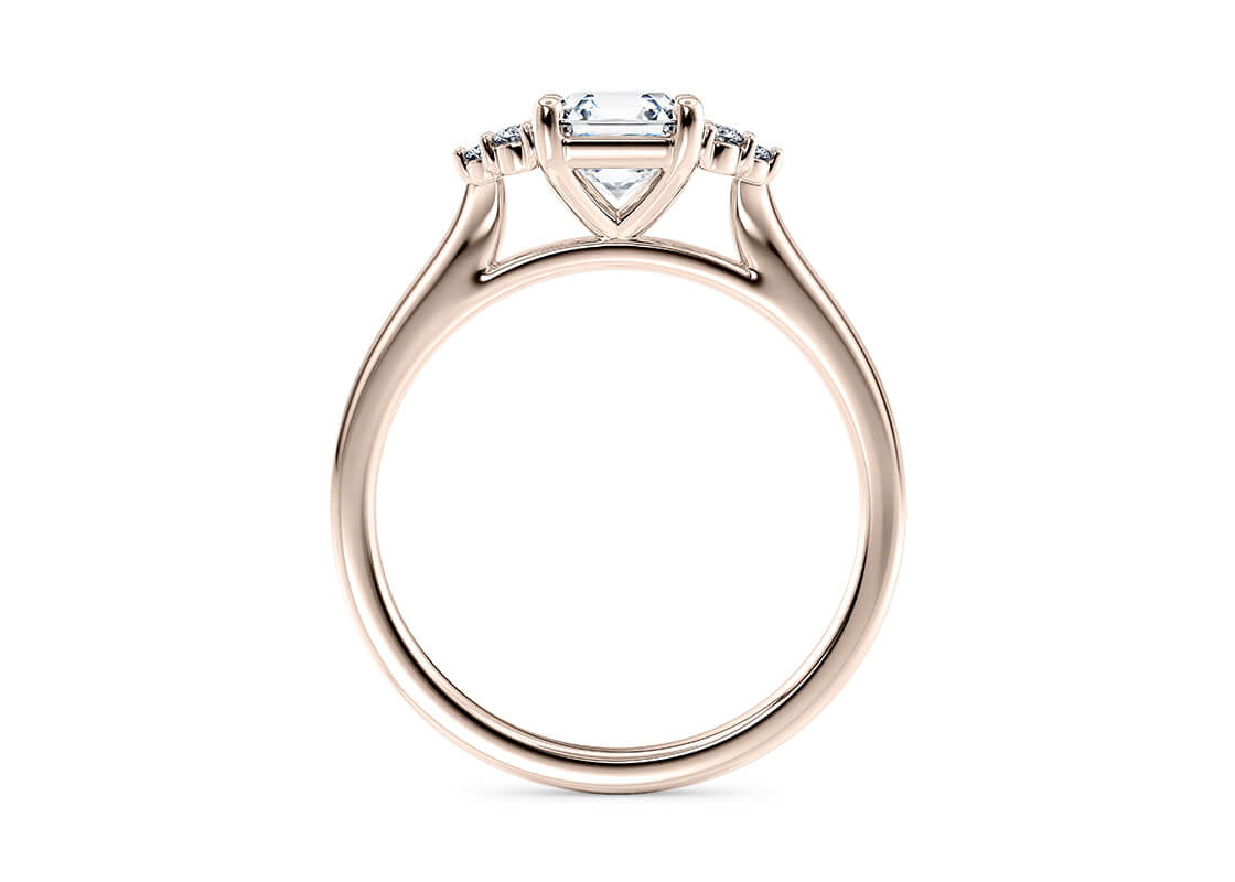 Rosa Vintage Rose Gold 18k Asscher Engagement Ring